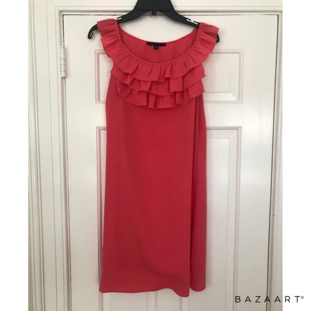Salmon Ruffled Top Pink Dress Size 4